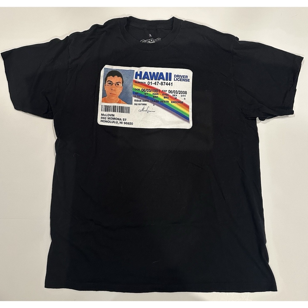 Mclovin ID Driver License Shirt Superbad Movie Graphic T-Shirt X-LARGE